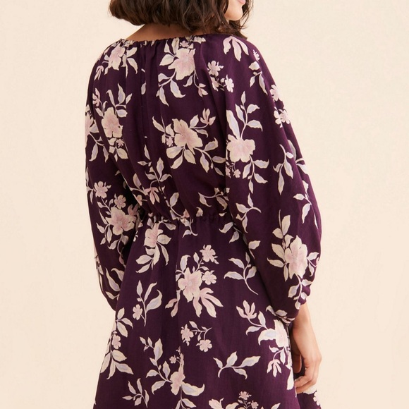 Free People Portia Printed Long Sleeve Mini Dress - Picture 8 of 8